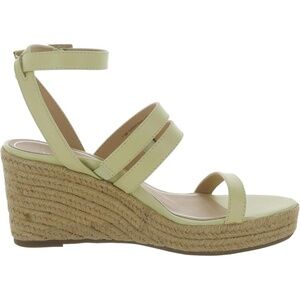 Vionic Sabina pale lime green leather wedge sandals